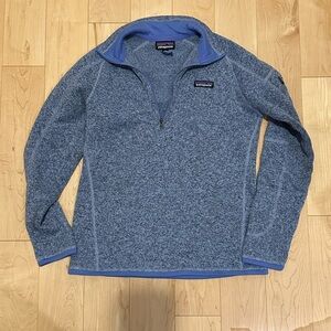 Patagonia Women’s “Better Sweater” Quarter-Zip Sweater in Heathered Purple/Grey